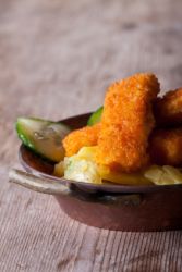 fish fingers and potato salad