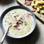 Potato Ham and Spring Onion soup