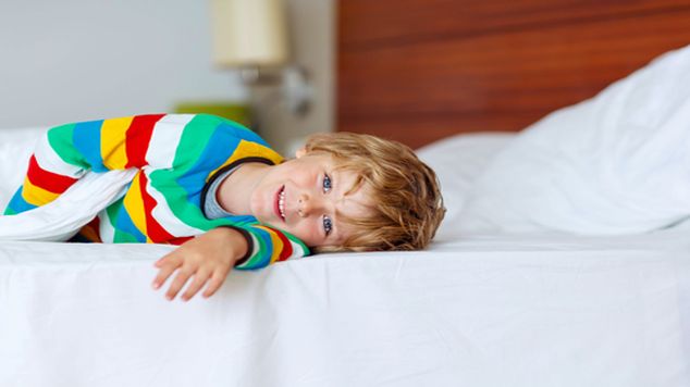boy in hotel room