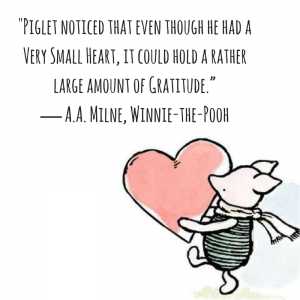 Piglet gratitude quote