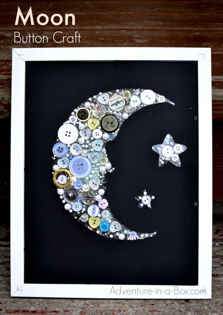 moon button collage craft