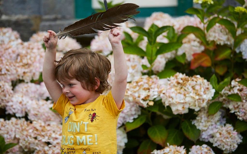 Johnstown Castle child with a feather fun things to do with kids in Wexford