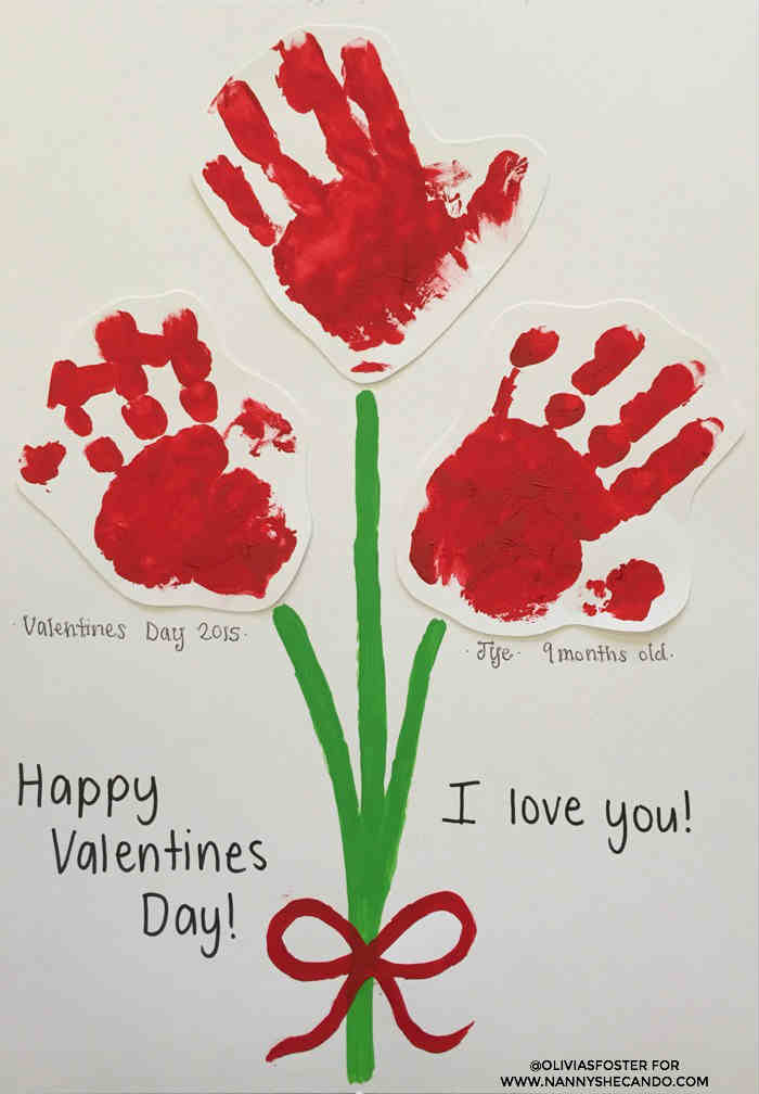 Handprint Valentine's Roses