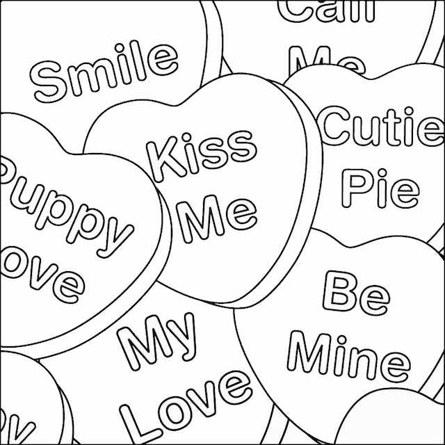 Valentines colouring pages
