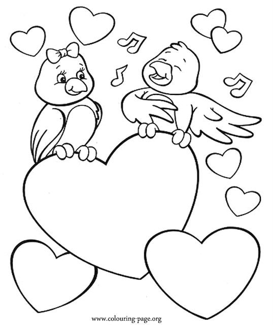 valentines colouring pages