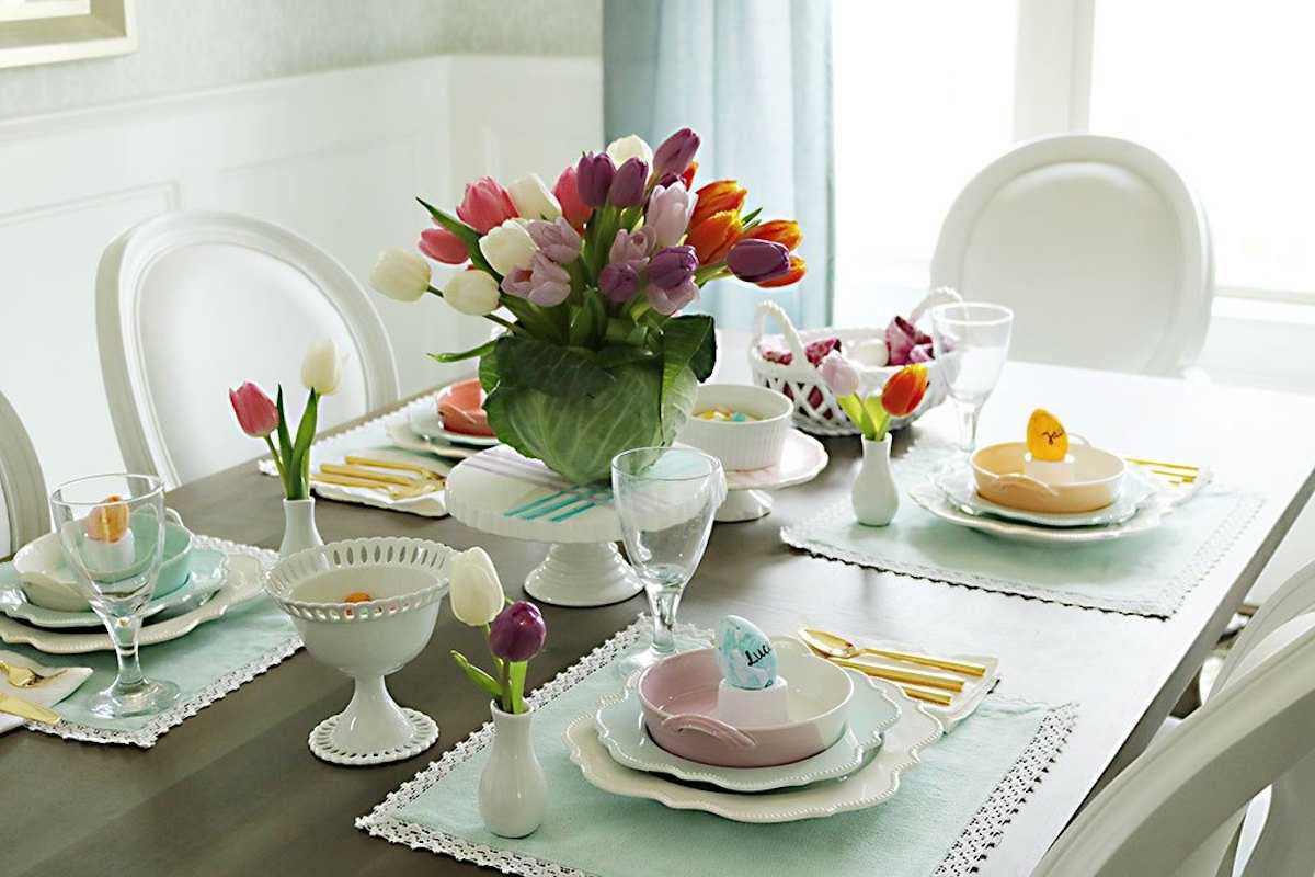 Easter-table-with-tulip-centerpiece – darling darleen easy easter table ideas