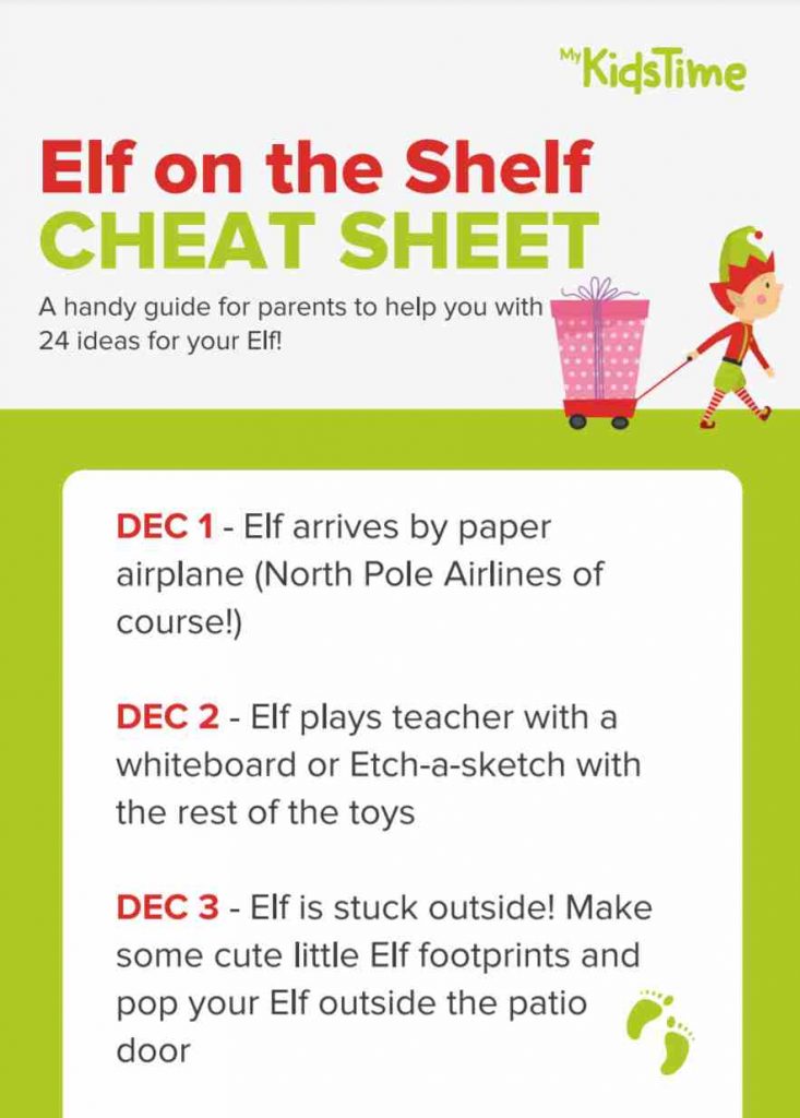 elf on the shelf cheat sheet elf on the shelf cheat sheet